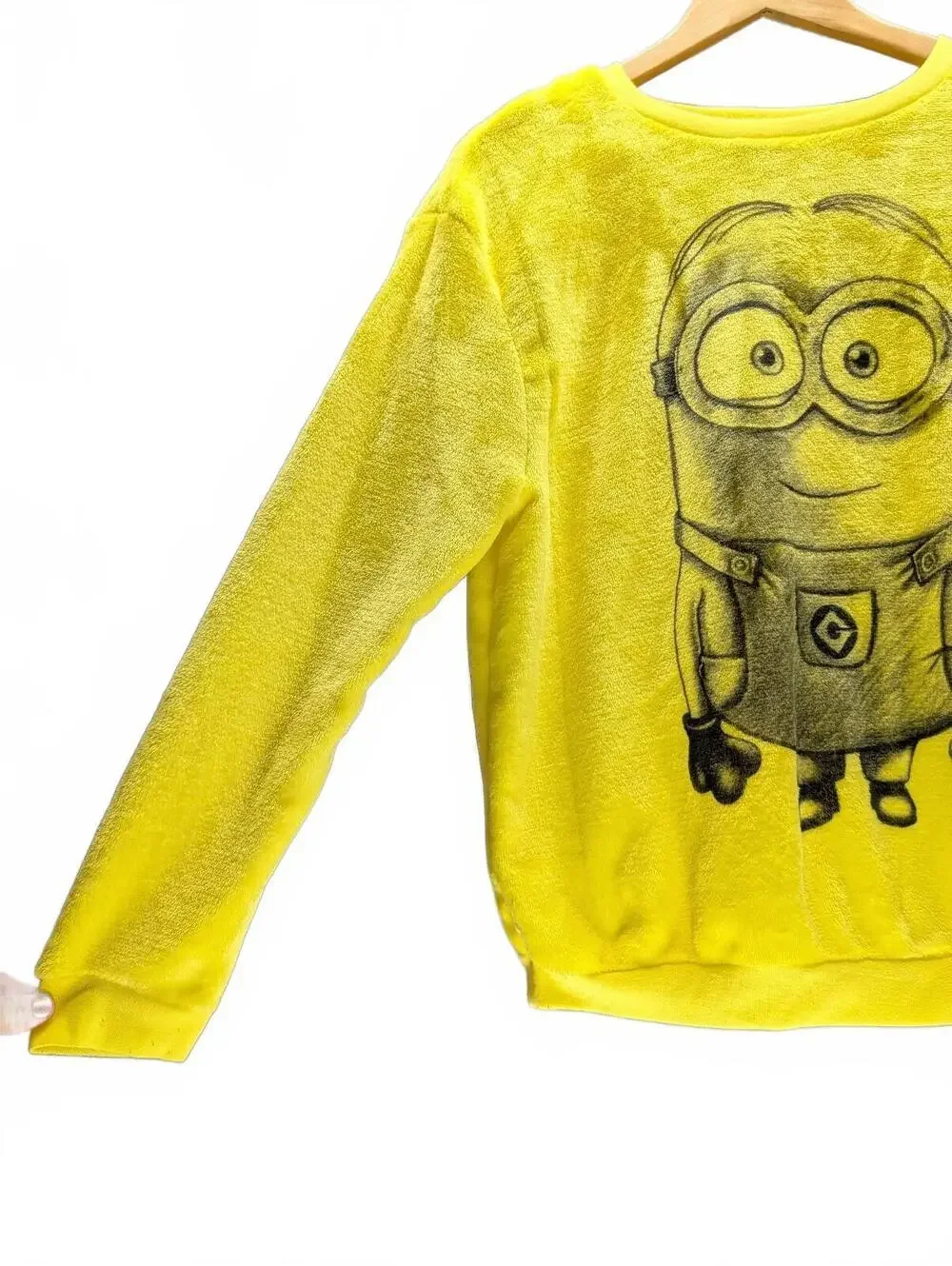 Despicable Me Minion Yellow Plush Sweatshirt Size L Cozy